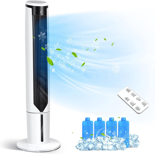Giantex Evaporative Air Cooler, Floor Standing Portable Air Conditioner, Quiet Cooling for Bedroom/Living Room/Office