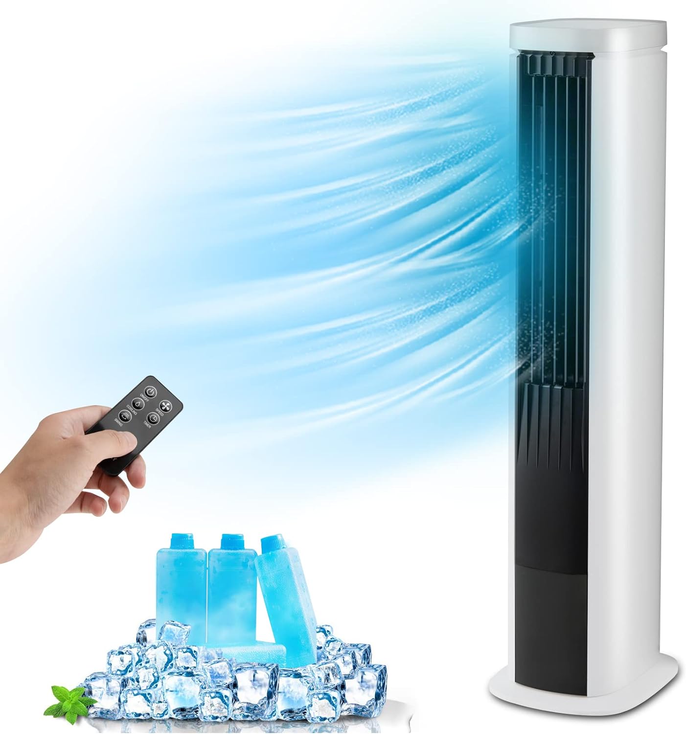 Giantex Oscillating Cooling Tower Fan, 3-in-1 Evaporative Air Cooler w/4 Speeds, 1-7H Timer, Portable Air Cooler for Home Office