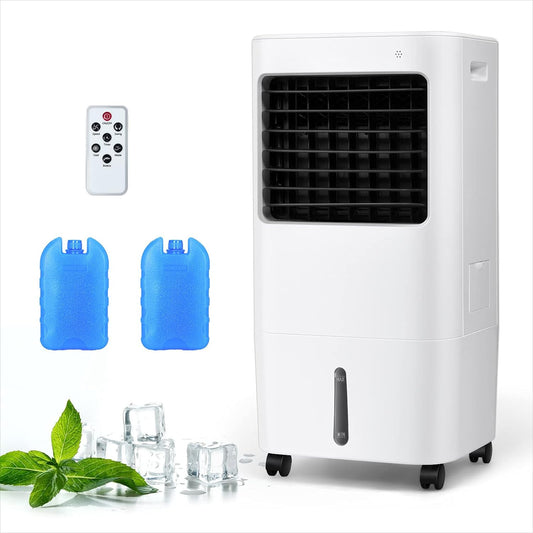 Giantex Air Cooler, Evaporative Cooler with 4 Speeds& 3 Modes, Fan Cooling Fan Humidifier w/Automatic & Manual Adjustment, Portable Air-Cooling Fan