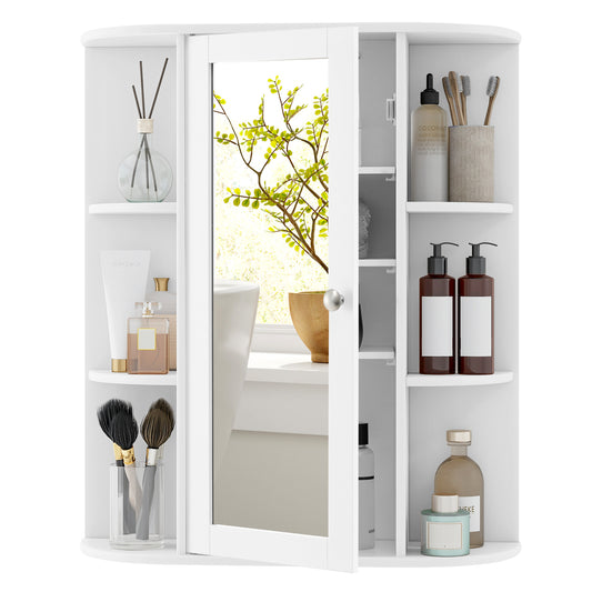 Giantex Medicine Cabinet, Bathroom Wall Cabinet w/Mirror, Over The Toilet Space Saver Storage Cabinet