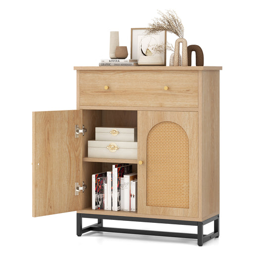 Giantex Storage Cabinet, Bathroom Cabinet w/Adjustable Foot Pads & Anti-tipping Devices, Hallway Cupboard Console Table, Buffet Cabinet