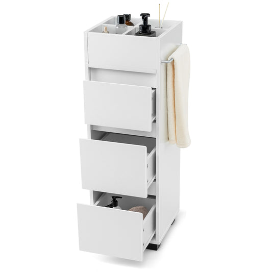 GiantexSquare Bathroom Floor Cabinet, Freestanding Storage Cabinet for Narrow Places