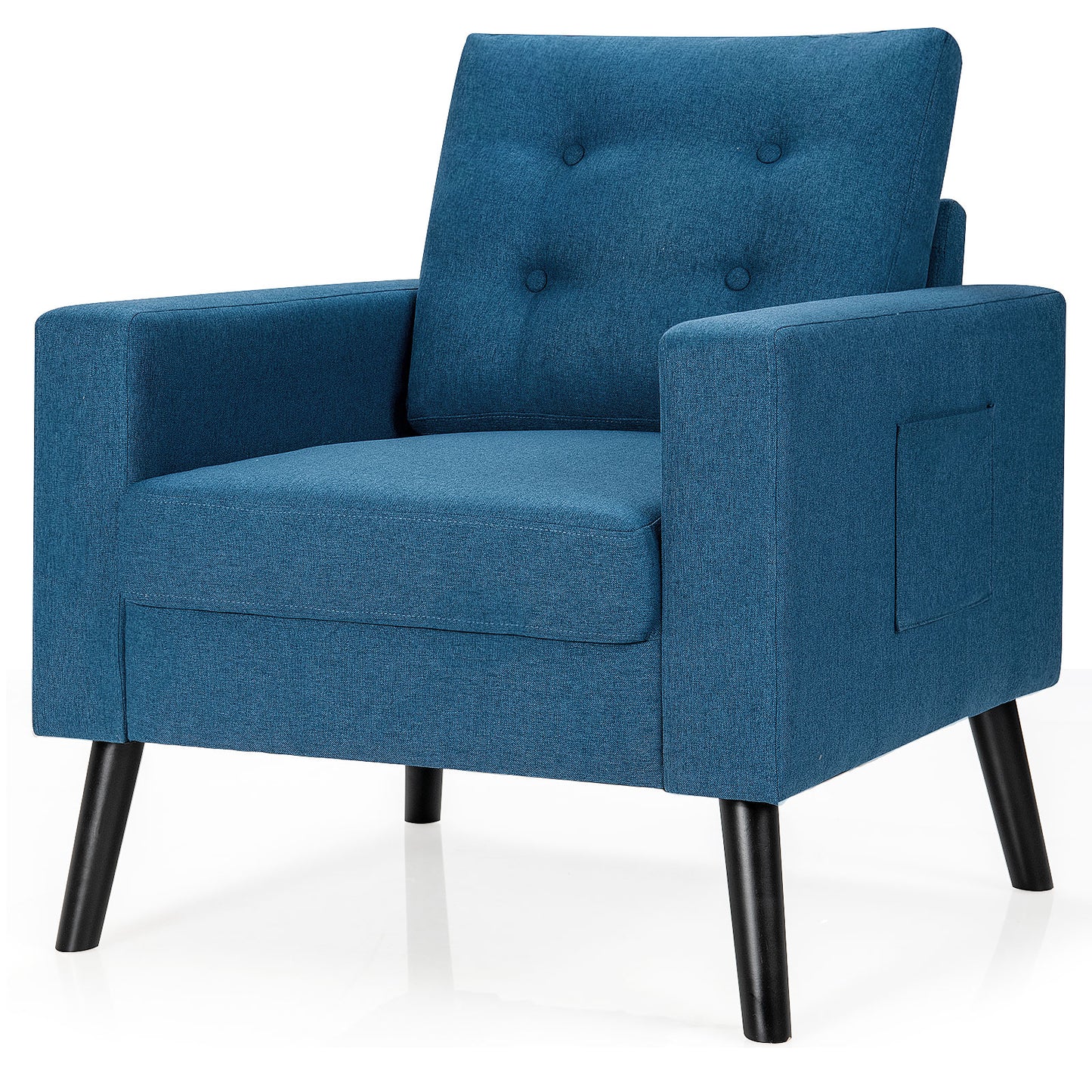 Giantex Upholstered Accent Armchair, Mid Century Modern Single Sofa Chair, Great for Living Room, Bedroom, Office