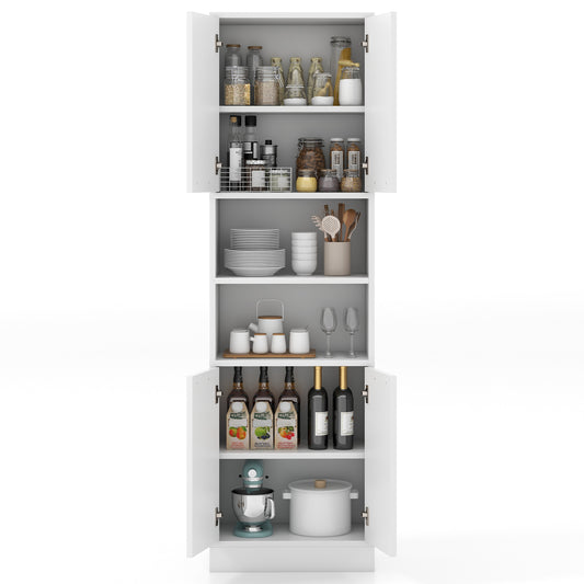 Giantex Kitchen Pantry Cabinet, Tall Storage Bathroom Floor Cabinet, White
