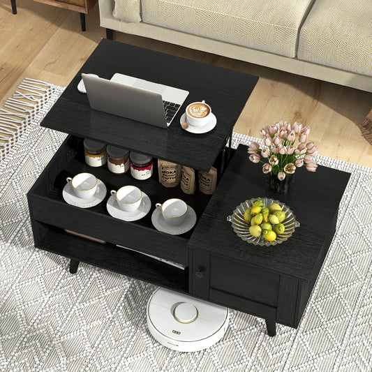 Giantex Lift Top Coffee Table, Modern Cocktail Table w/Hidden Compartment, Wooden Flip Top Center Table