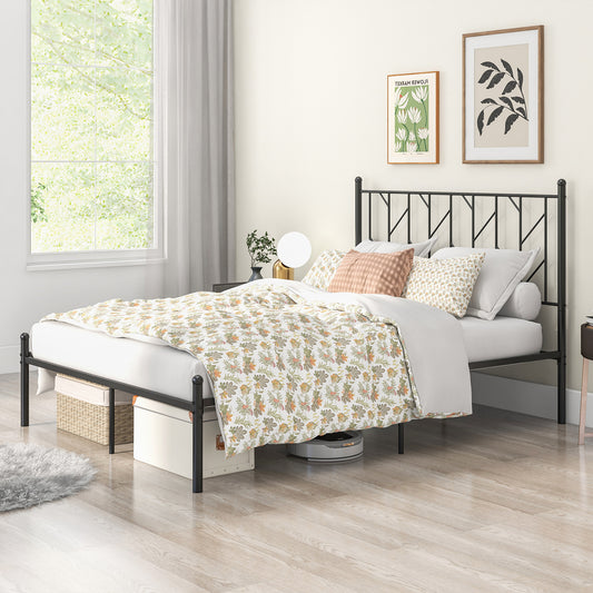 Giantex Full Black Metal Bed Frame, Bed Frame w/Metal Slats Support, for Kid Guest Room, No Box Spring Needed