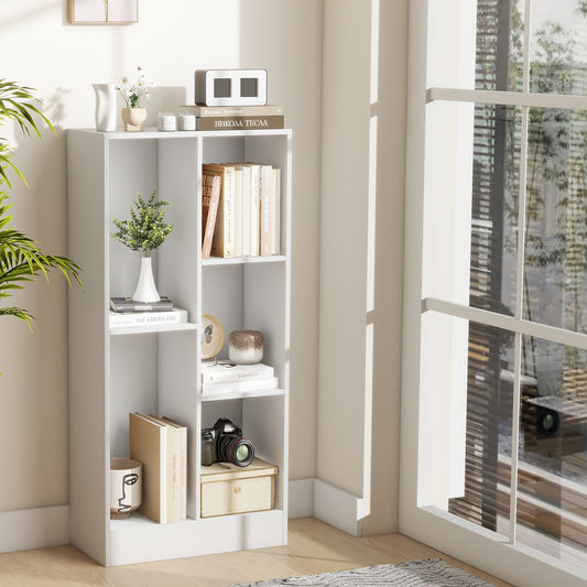 Giantex 5-Cube Bookcase, Freestanding Bookshelf w/ 2 Anti-toppling Kits, Modern Storage Unit, Display Shelving, White