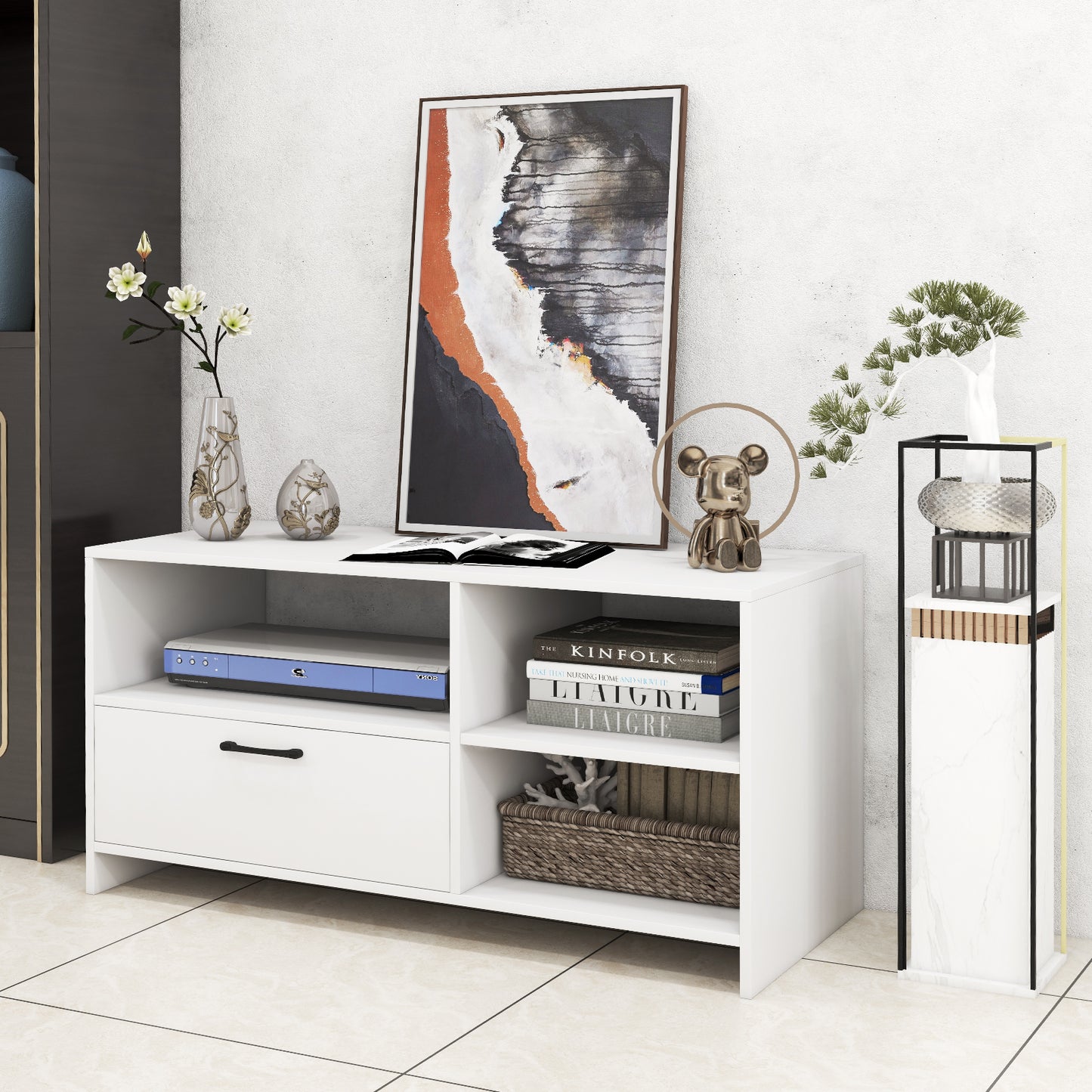 Giantex Modern TV Stand w/Storage, Entertainment Center, Fits TV up to 50¡± Media Console Table