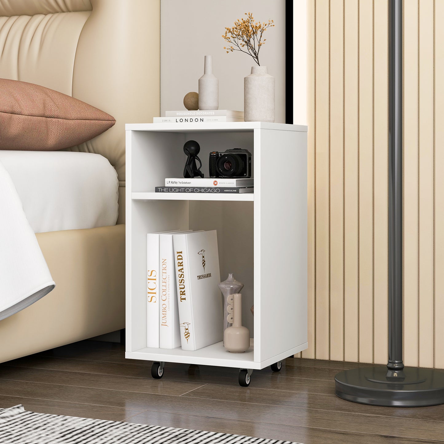 Giantex Vertical Mobile File Cabinet, Rolling Filing Storage Organizer for Home, Office, Under Desk Printer Stand