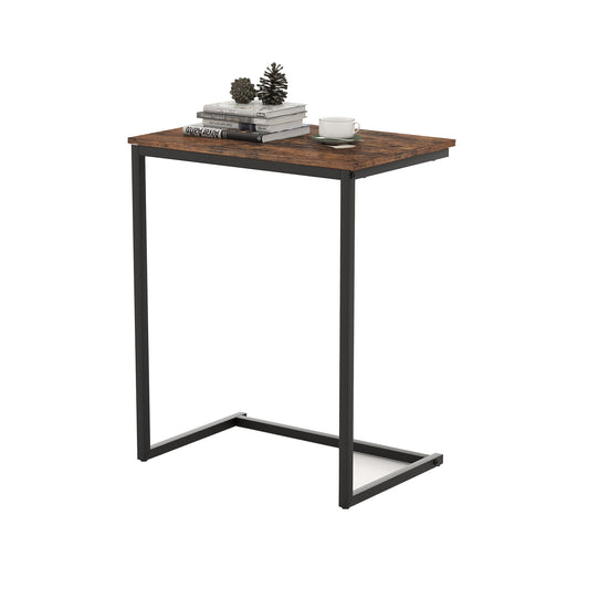Giantex C Shaped End Table, Slide-Under Couch Table for Laptop Coffee Snack