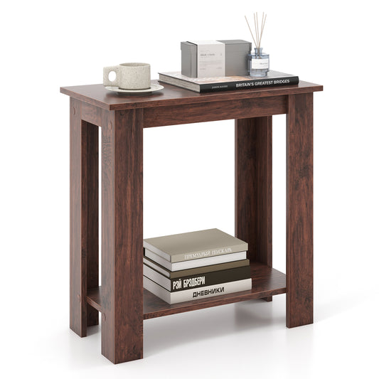 Giantex Home Accent Table, Coffee Table, Wood Display Table, End Table, Night Stand for Office, Brown
