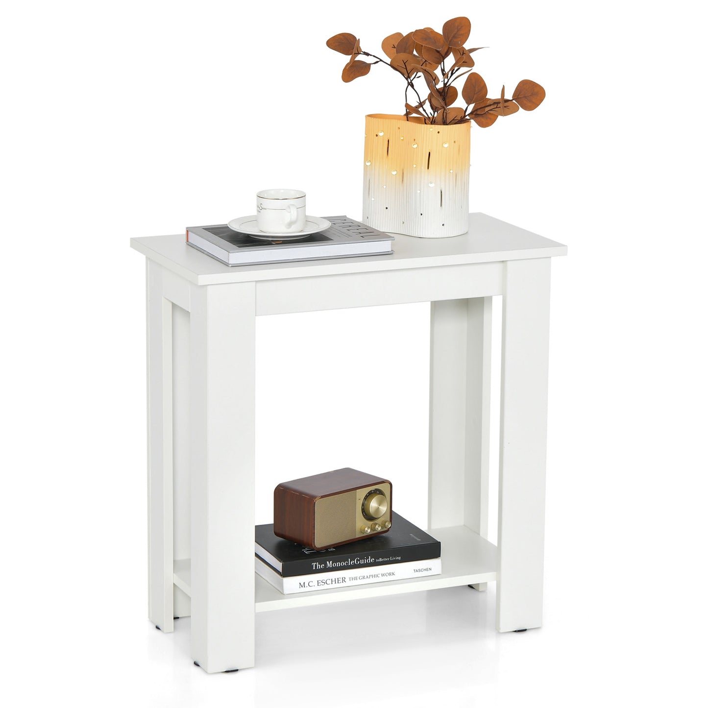 Giantex Home Accent Table, Coffee Table, Wood Display Table, End Table, Night Stand for Office, White