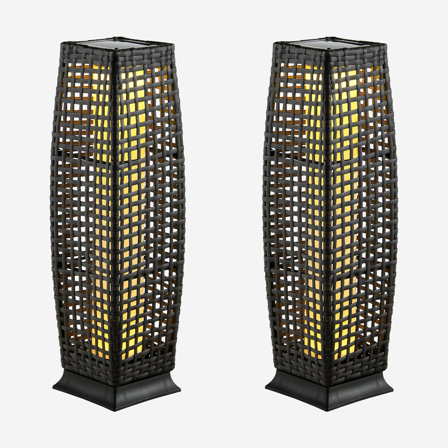 Giantex Outdoor Floor Lamp 2 Piece, Patio Lamp w/Auto On/Off Light, Black