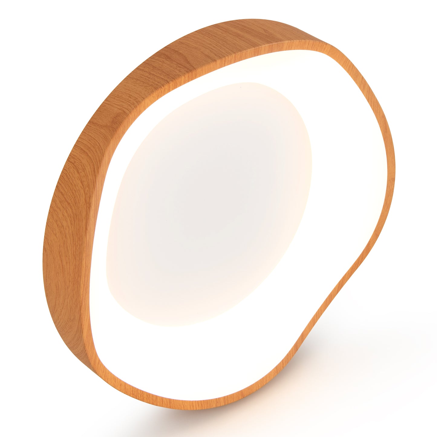 Giantex Round LED Flush Mount Ceiling Light, Ceiling Lamp w/Metal Frame, Natural