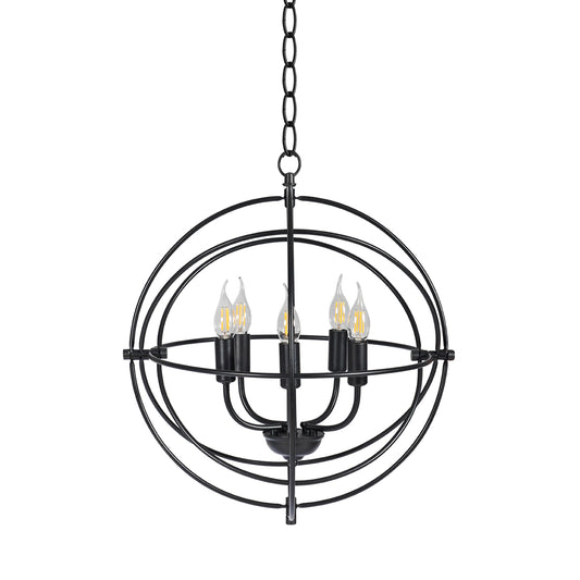 Giantex Rustic 5 Light Pendant Light, Ceiling Hanging Light Fixture