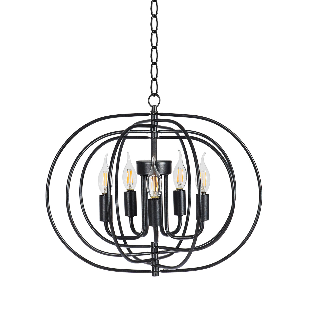 Giantex Folding Rotatable Chandelier, 5 Lights Ceiling Lamp, Metal Pendant Chandelier