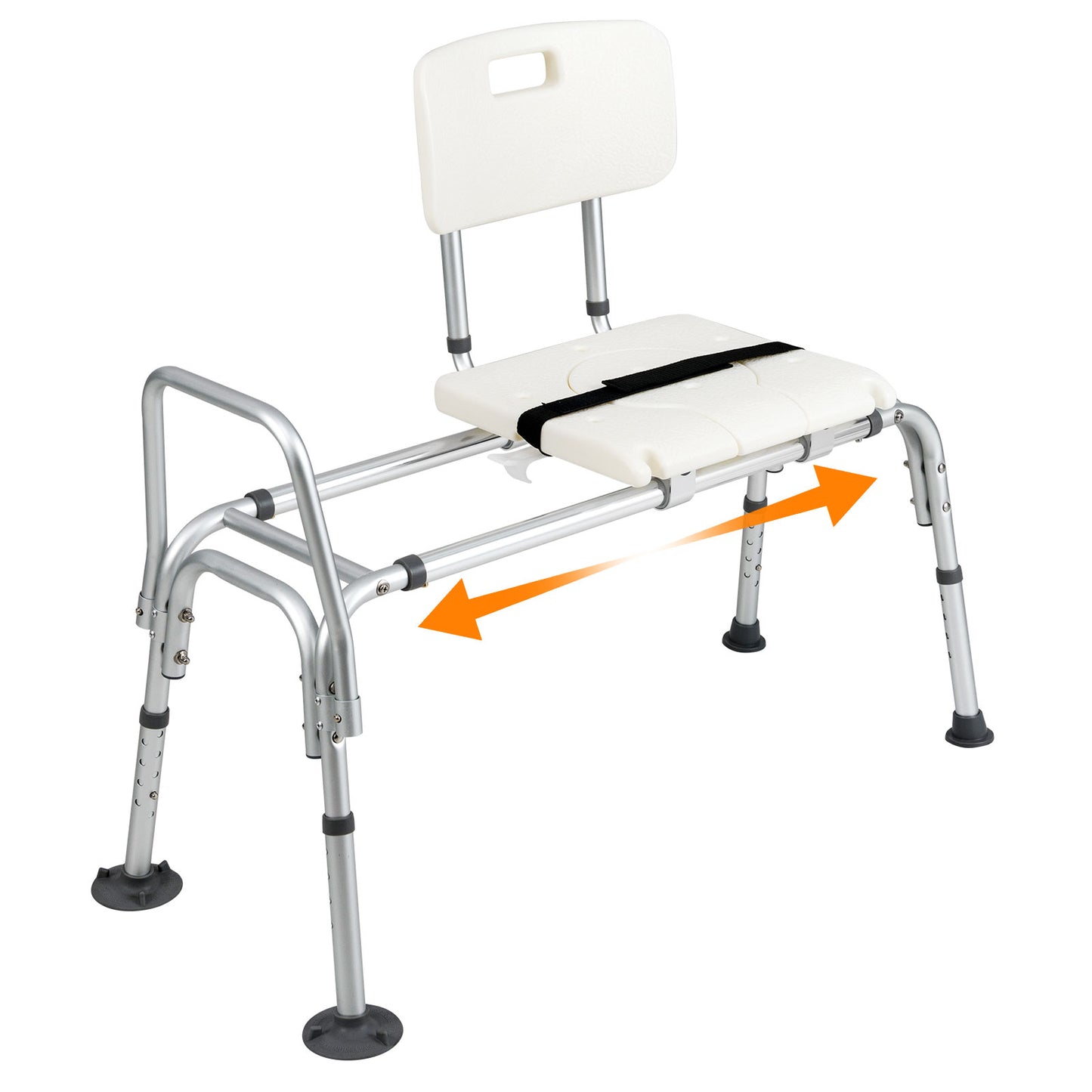 Giantex Sliding Tub Transfer Bench, Shower Chair w/Adjustable Height, Reversible Bathtub Chair for Elderly & Disabled
