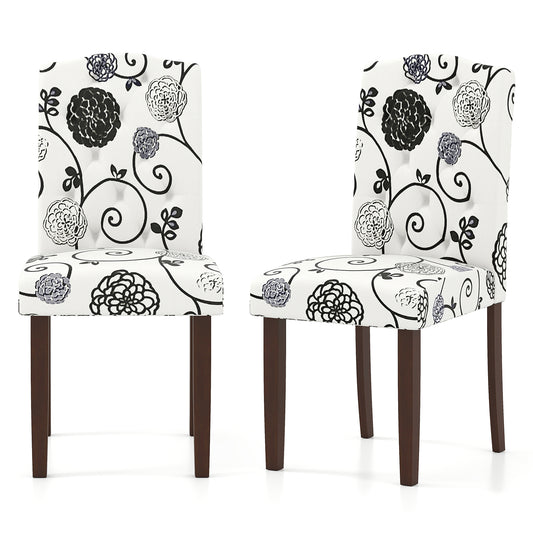 Giantex Modern Dining Chairs Set of 2, Upholstered Kitchen Chairs w/Padded Seat