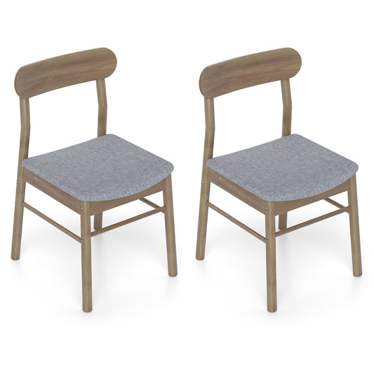 Giantex Upholstered Dining Chair Set of 2, Modern Kitchen Chair w/Rubber Wood Frame, Stylish Accent Chair
