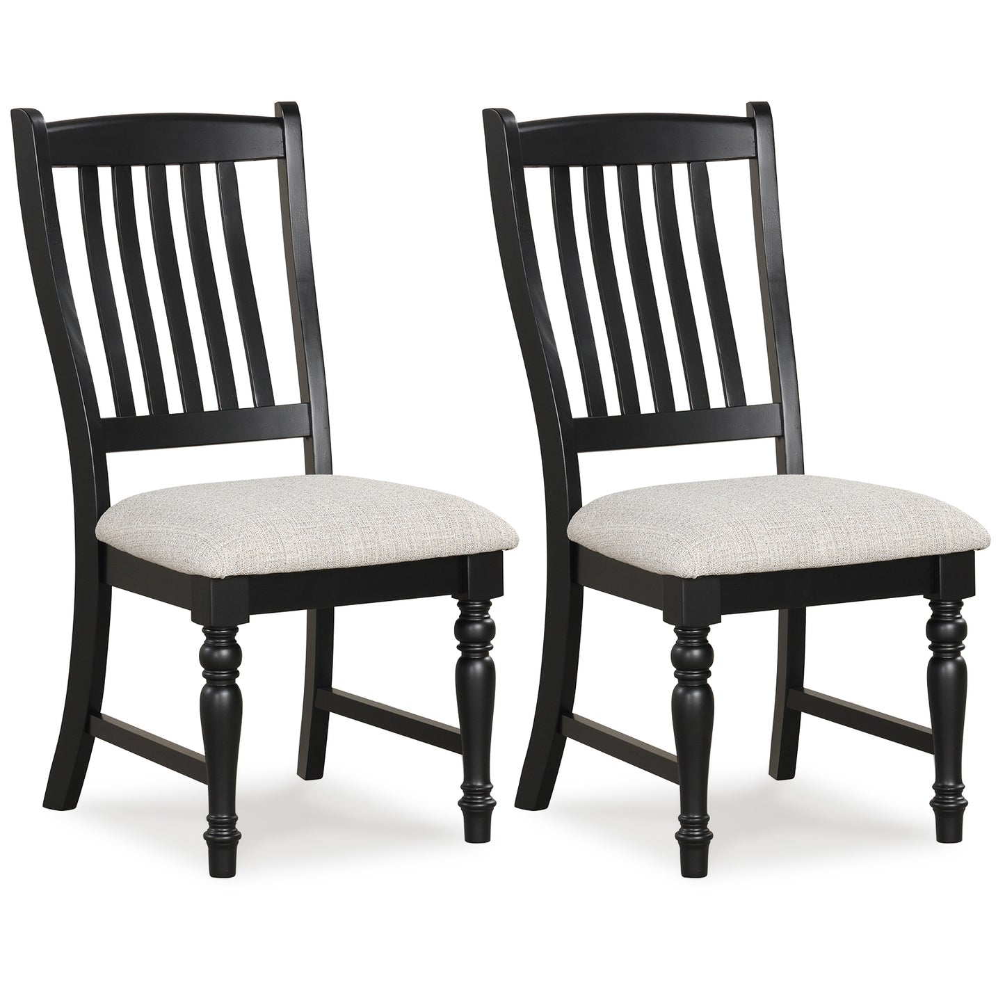 Giantex Set of 2 Dining Room Chairs w/Solid Wood Legs & Padded Seat Cushions, Black