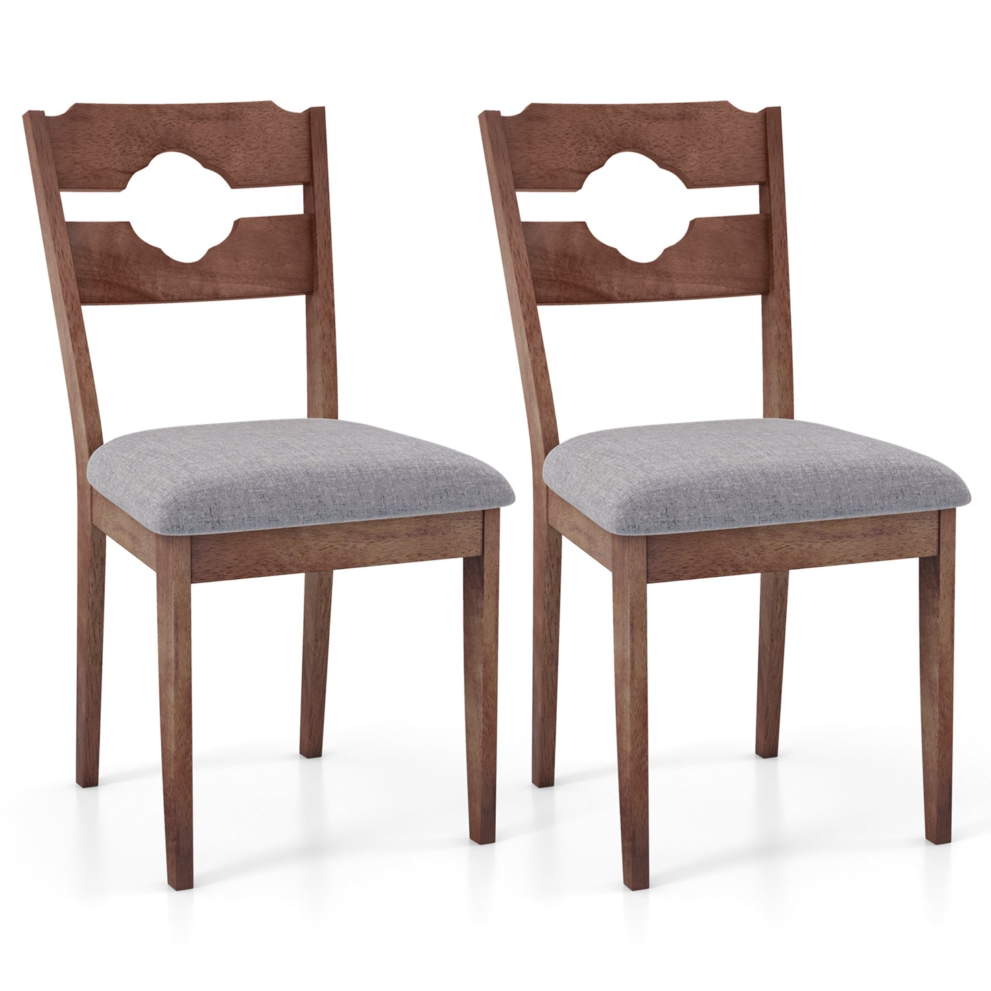 Giantex Set of 2 Dining Chairs, Armless Upholstered Dining Room Chairs, Rustic Kitchen Side Chairs