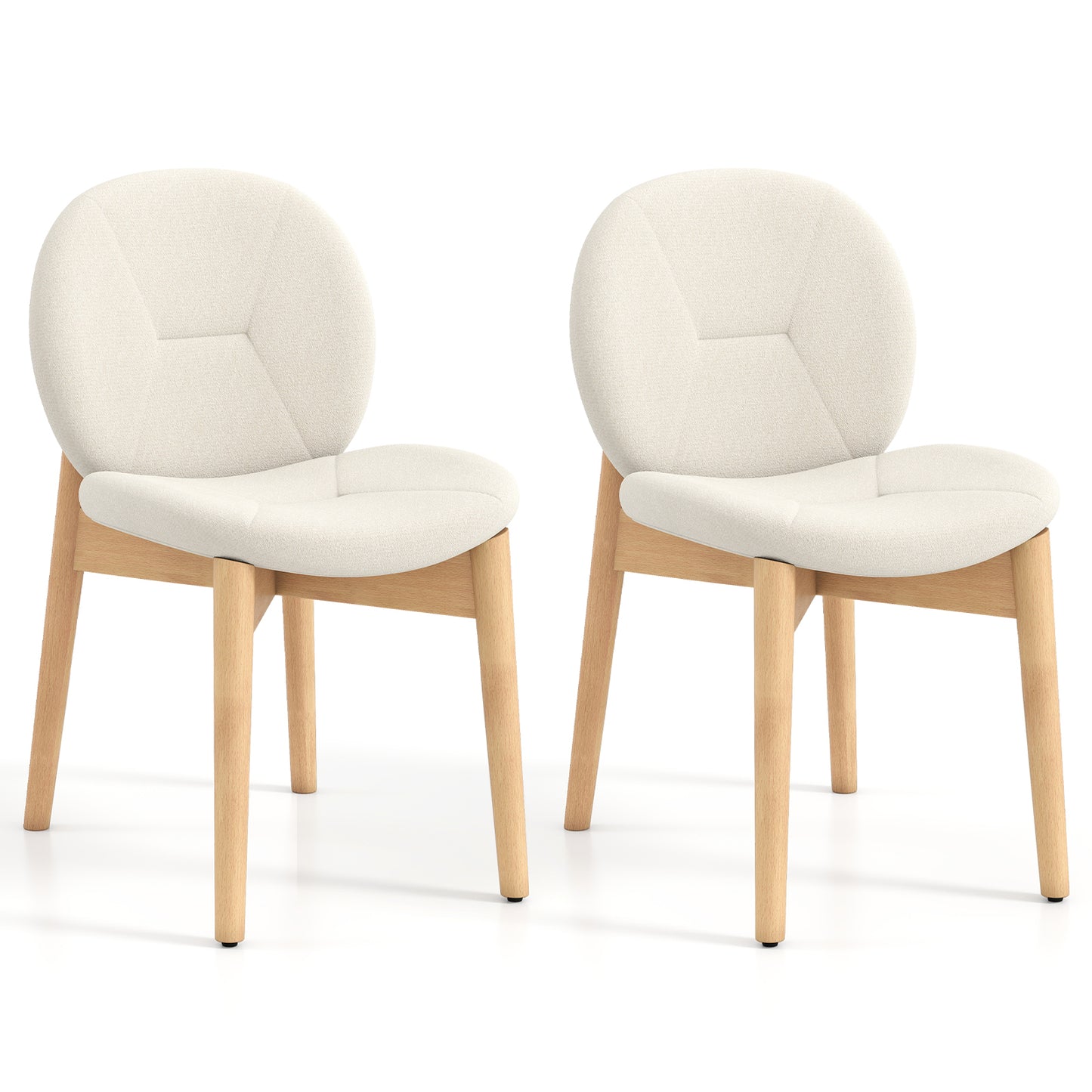 Giantex Wooden Dining Chairs Set of 2, Farmhouse Armless Side Chairs w/High-Density Sponge Padding