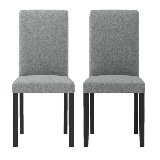Giantex Upholstered Dining Chair Set of 2, Mid-Century Modern Fabric Parson Chairs