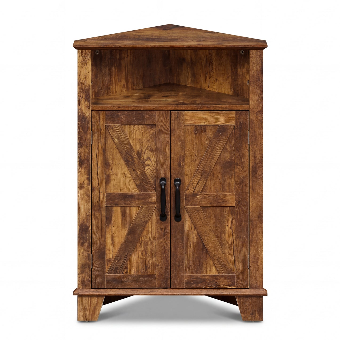 Giantex Corner Storage Cabinet, 2-Door Sideboard Organizer, Space-Saving Corner Shelf, Brown