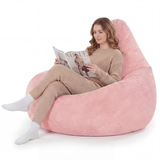Giantex Bean Bag Chair, Accent Lazy Sofa, Comfy Floor Lounger for Living Room, Pink
