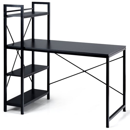Giantex Compact Computer Desk With 4-Tier Shelves Work Study Gaming and Writing Table