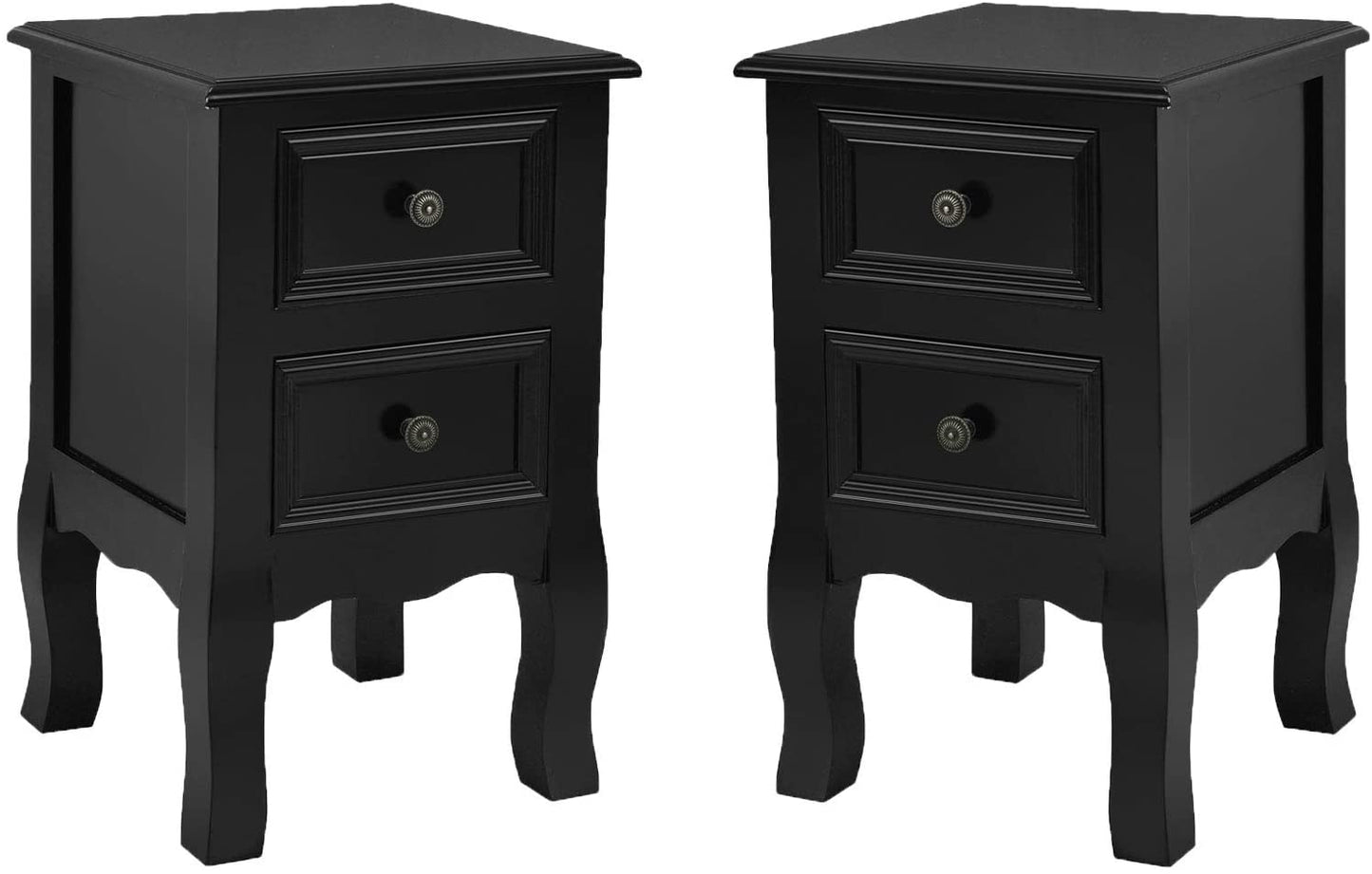 Giantex 2-Drawer Nightstand, Wooden Accent Bedside Table, Perfect Home Furniture for Bedroom, Living Room or Corridor, 12 x 12 x 20 inches