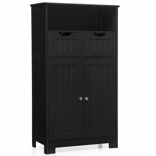 Giantex Multifunctional Floor Cabinet, Freestanding Bathroom Cabinet with Removable Drawers and Adjustable Shelf for Bathroom, Living Room, Bedroom or Entryway, 24 x 12 x 43 inches