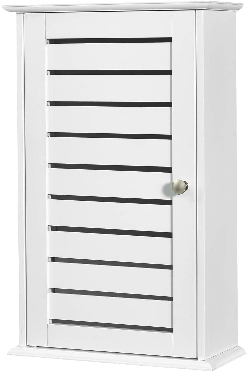 Giantex Medicine Cabinet, Wall Mounted Bathroom Storage Cabinet with Single Louvered Door and Adjustable Shelves, Perfect for Bathroom, Kitchen, Living Room, 14 x 6 x 22 inches (White)