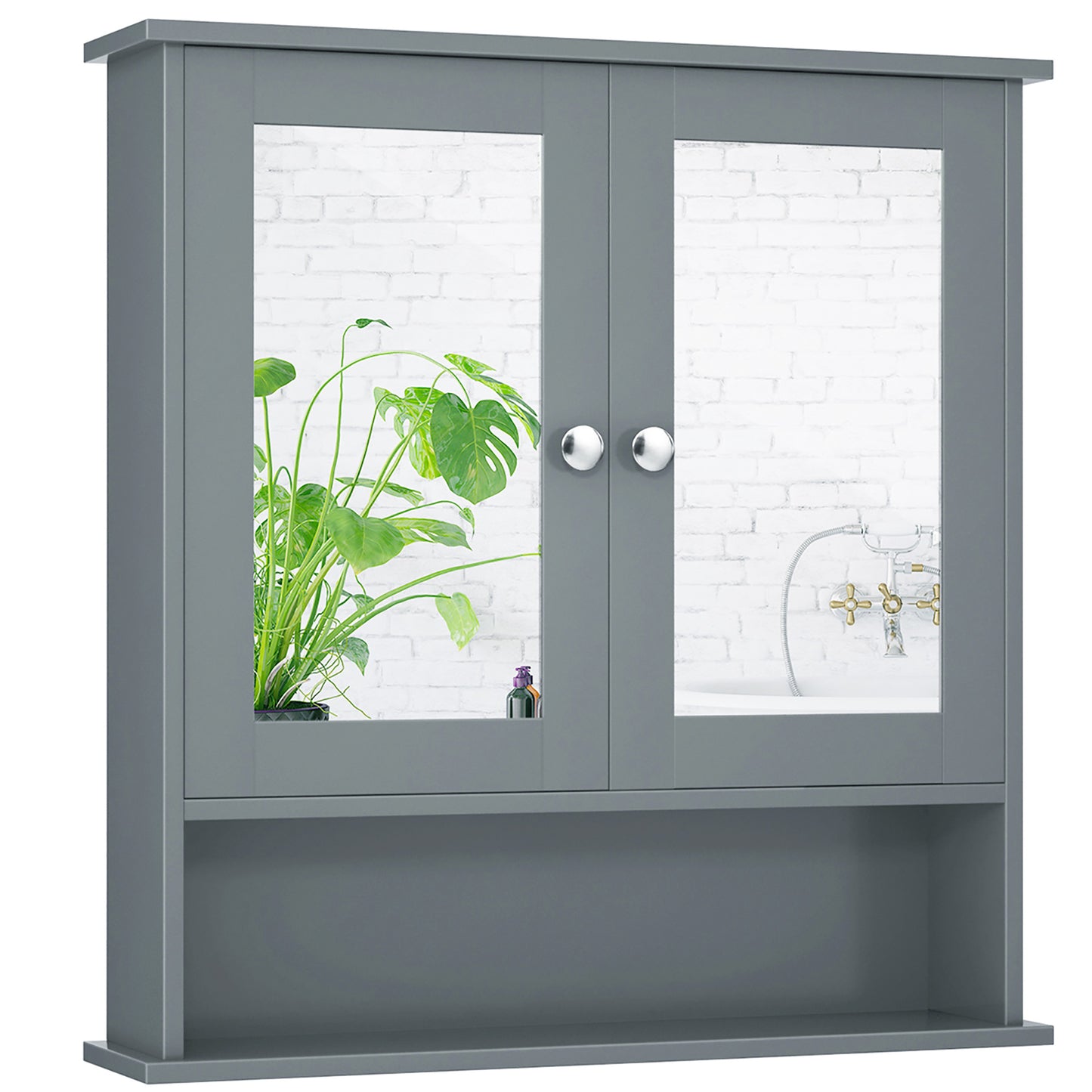 Giantex Bathroom Medicine Cabinet, Hanging Storage Cabinet with Double Mirror Doors, Perfect for Bathroom, Living Room, Corridor, Cloakroom, 22 x 5 x 23 inches