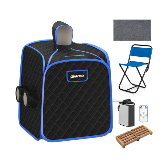 Globalway 800W 2 Person Portable Steam Sauna Tent SPA w/ Hat Side Holes 3L Steamer