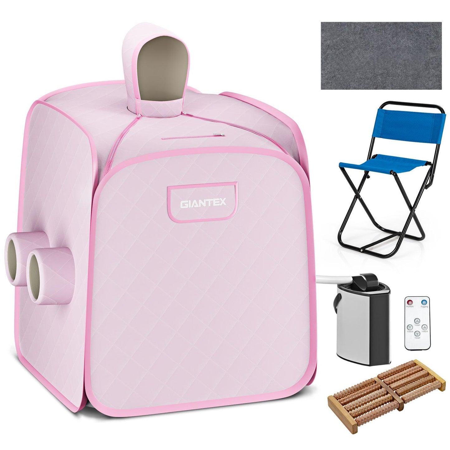 Globalway 800W 2 Person Portable Steam Sauna Tent SPA w/ Hat Side Holes 3L Steamer