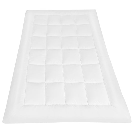 Giantex Mattress Pad Cover, Quilted Fitted Mattress Topper Pillow Top w/Cotton Jacquard Fabric Top & 21” Fitted Deep Pocket, Mattress Protector Cover for Dorm Home Hotel, Down Alternative Fill