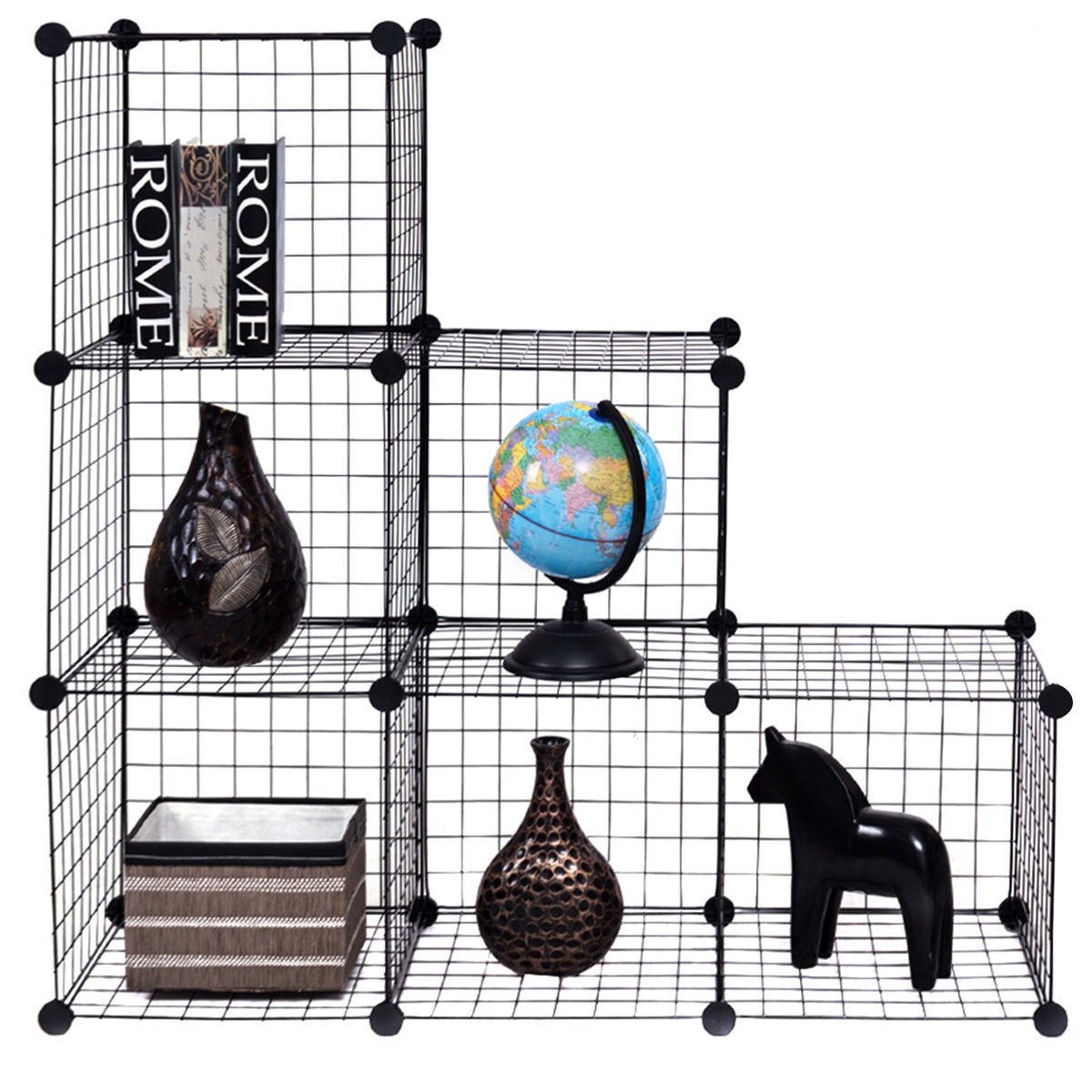 Giantex Cube Storage Shelves Metal Wire Free Standing Modular DIY Bookcase Closet Storage