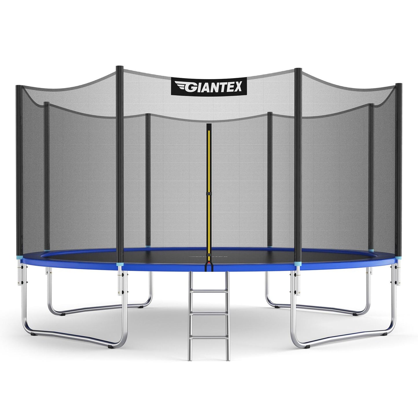 Giantex Trampoline,  Outdoor Trampoline w/Safety Enclosure Net, Ladder, Jumping Mat, Rust-Resistant Poles, Outdoor Backyard Trampoline for Kid, Adult