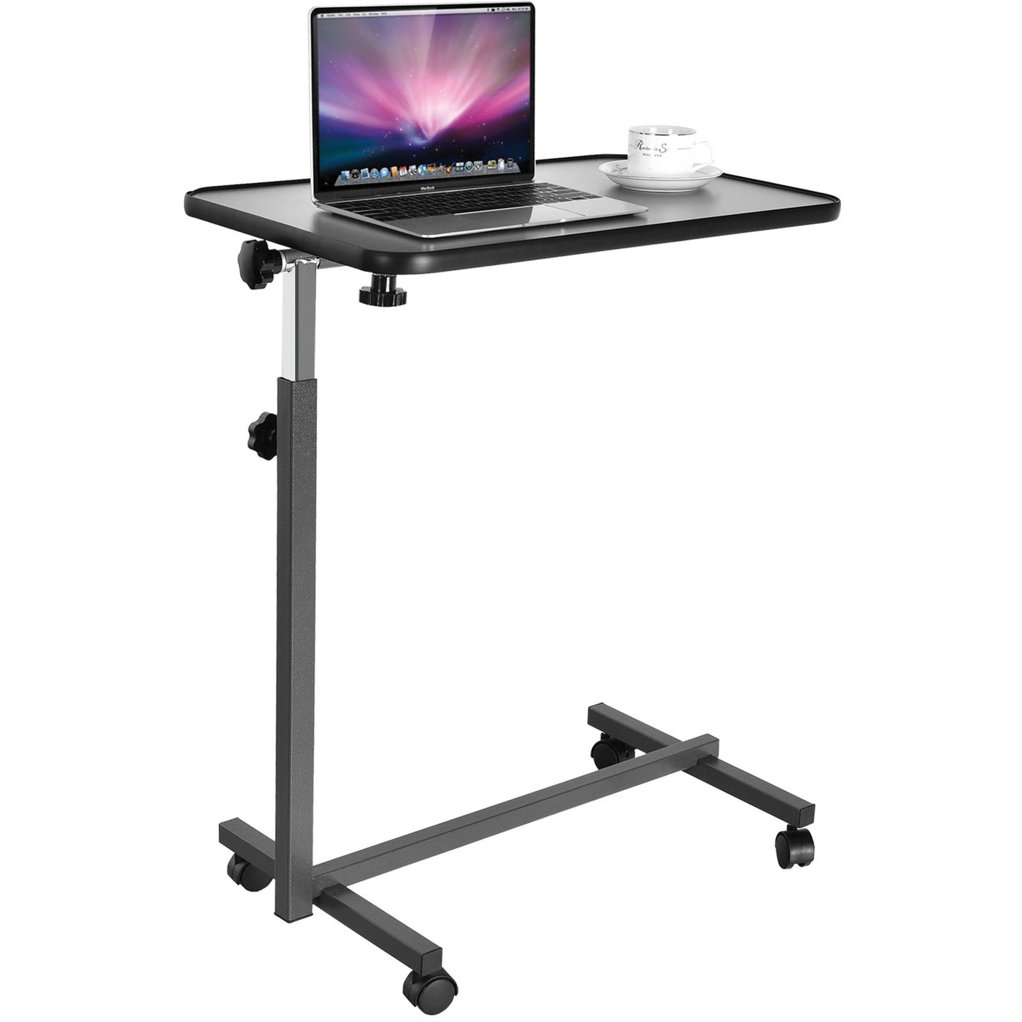 Giantex Adjustable Tilt Overbed Table, Medical Bedside Bed Table, Hospital Food Tray, Home Laptop Desk