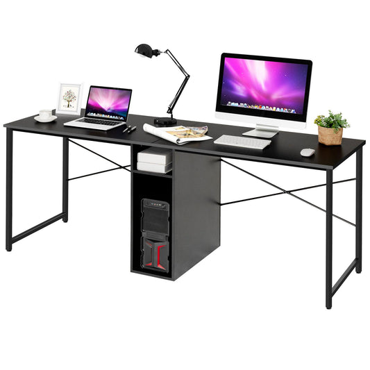 Giantex Two Person Computer Desk, Large Double Workstation, Multifunctional Work Table for Home Office