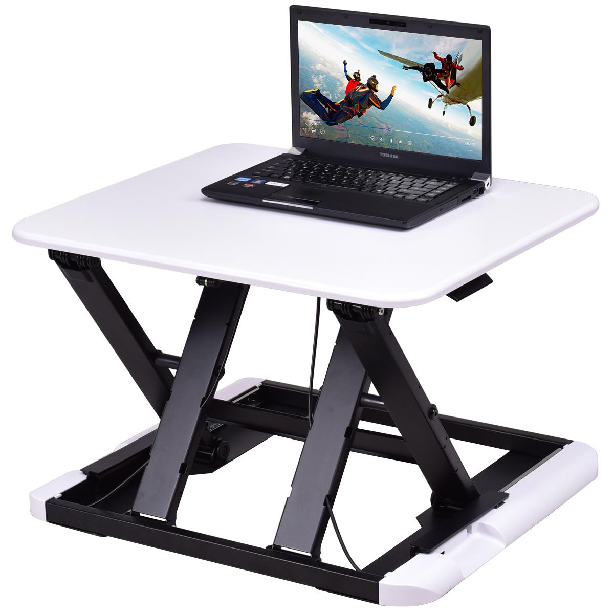 Giantex Height Adjustable Standing Desk, Sit Stand Desk, Desktop Elevating PC Laptop Workstation, Desk Riser Stand for Home Office