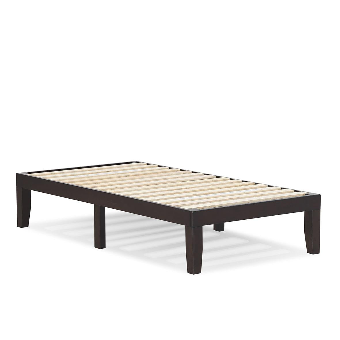 Giantex Solid Wood Platform Bed Frame, Mattress Foundation w/Wooden Slats Support, Rubber Wood Bed Base, No Box Spring Needed, Easy Assembly