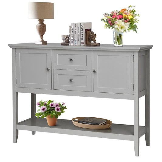 Giantex Buffet Sideboard, Wood Console Table w/2 Drawers and 2 Storage Cabinets, Ideal for Living Room Kitchen Dining Room Hallway
