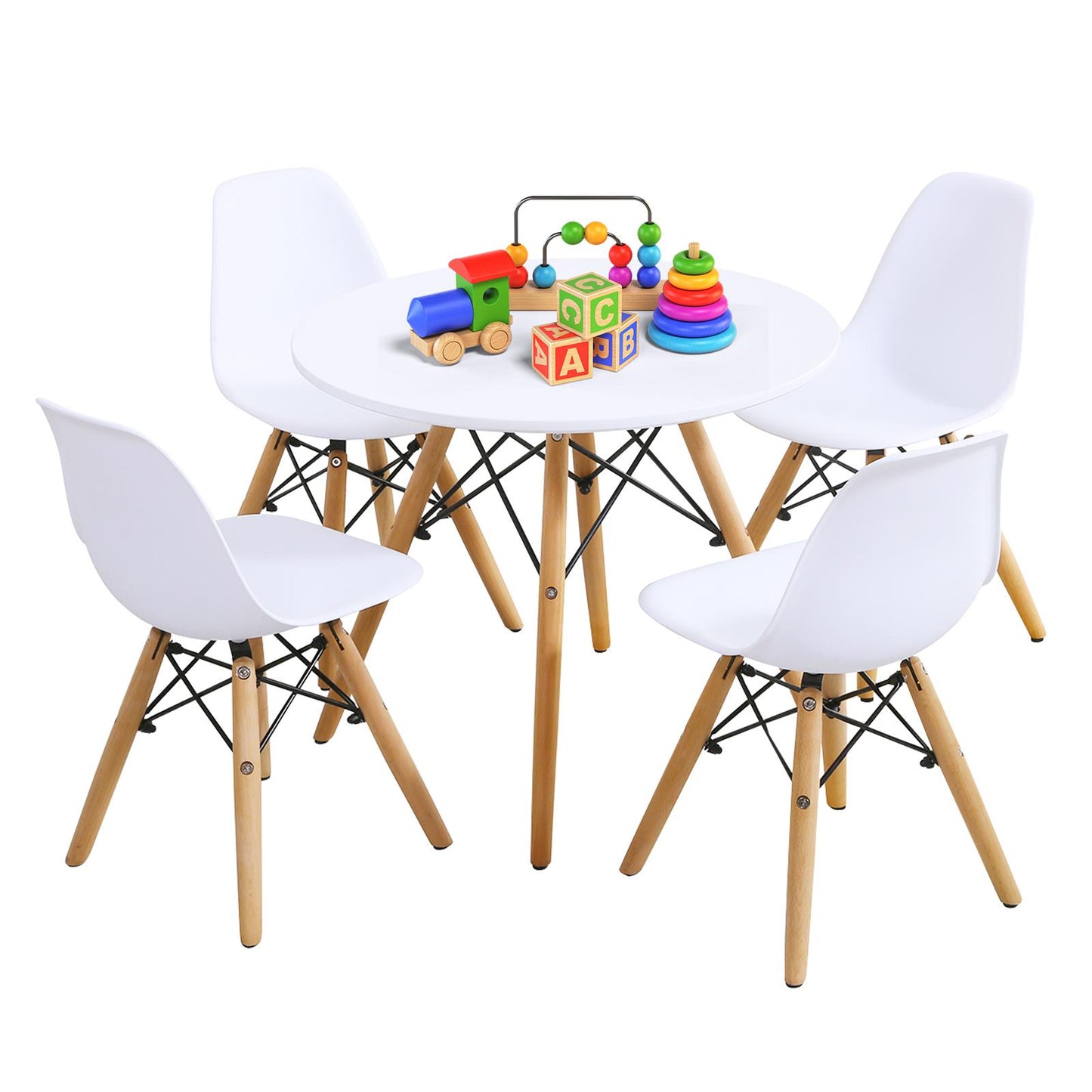 Giantex Kids Mid-Century Dining  Table & Chair Set, Kiddie-Sized Furniture Table Set for Toddler Children