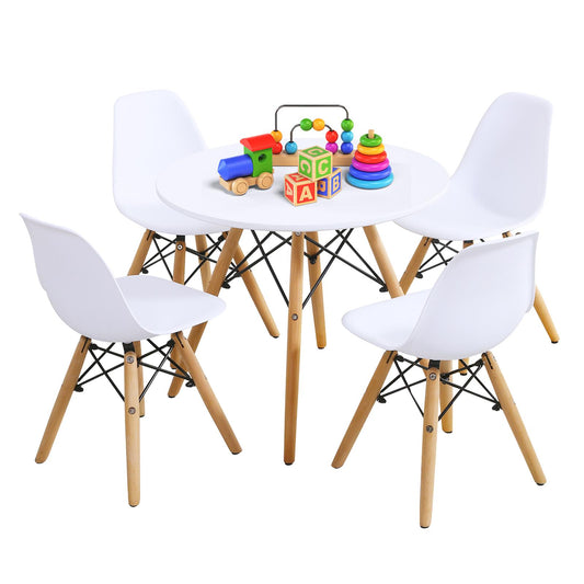 Giantex Kids Mid-Century Dining  Table & Chair Set, Kiddie-Sized Furniture Table Set for Toddler Children