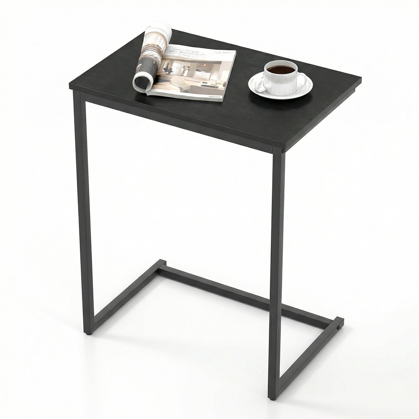 Giantex C-Shaped End Table, Small Side Table for Bedroom, Bedside