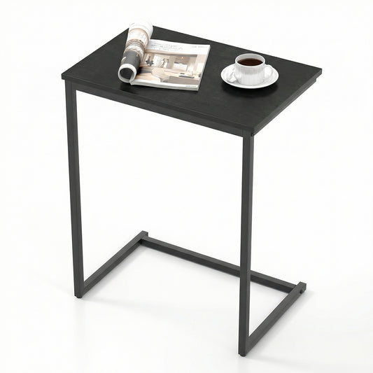 Giantex C-Shaped End Table, Small Side Table for Bedroom, Bedside