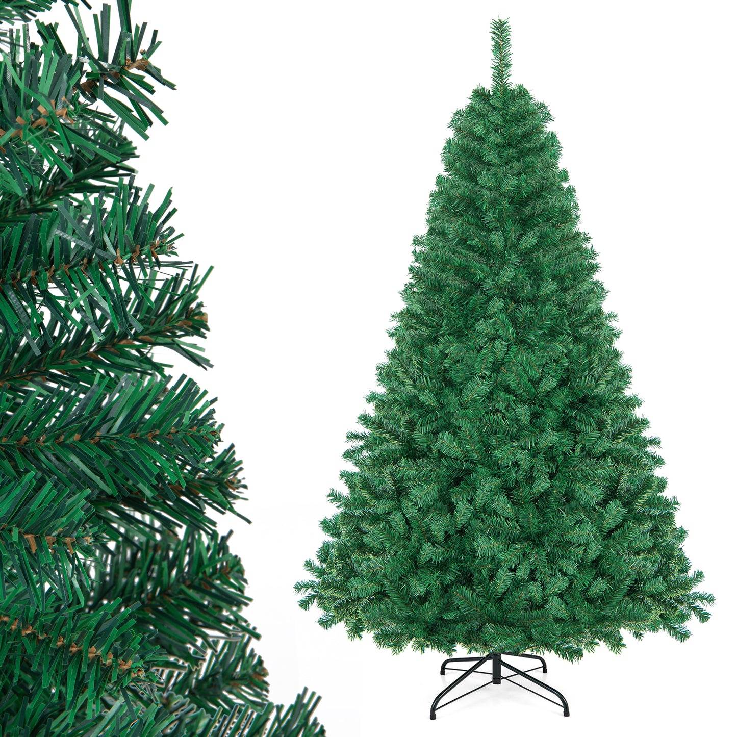 Giantex 6 FT Artificial Christmas Tree, Full Pine Xmas Tree with Metal Stand, Unlit