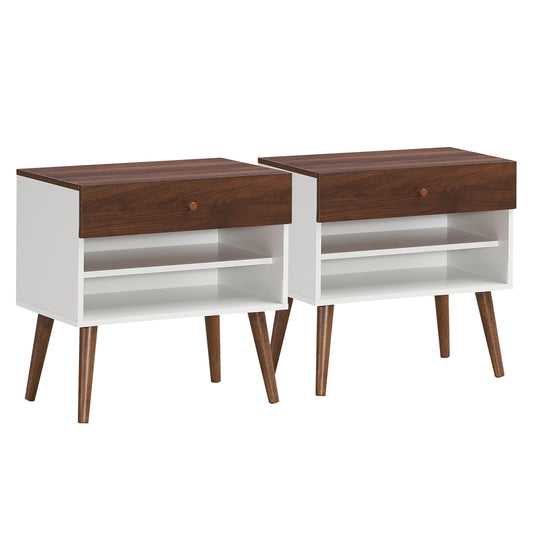 Giantex 2 Nightstand, Small End Table with Storage Shelf, Side Table Accent Table for Bedroom, Living Room